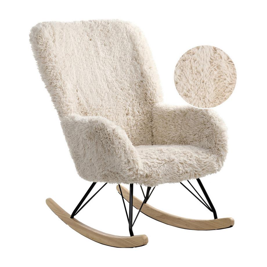 Beliani Schaukelsessel aus Webpelz Landhausstil AKRA  