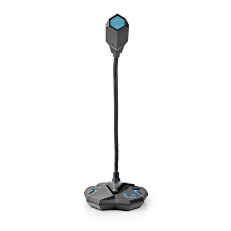 Nedis  Microphone de jeu | Utilisé pour : Ordinateur/Bureau | USB | Sortie de connexion : 1x 3.5mm sortie audio | Bouton marche/arrêt | Prise pour casque d'écoute 