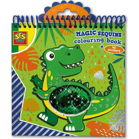 SES  SES Creative Libro da colorare con magiche paillette (blu/verde) 