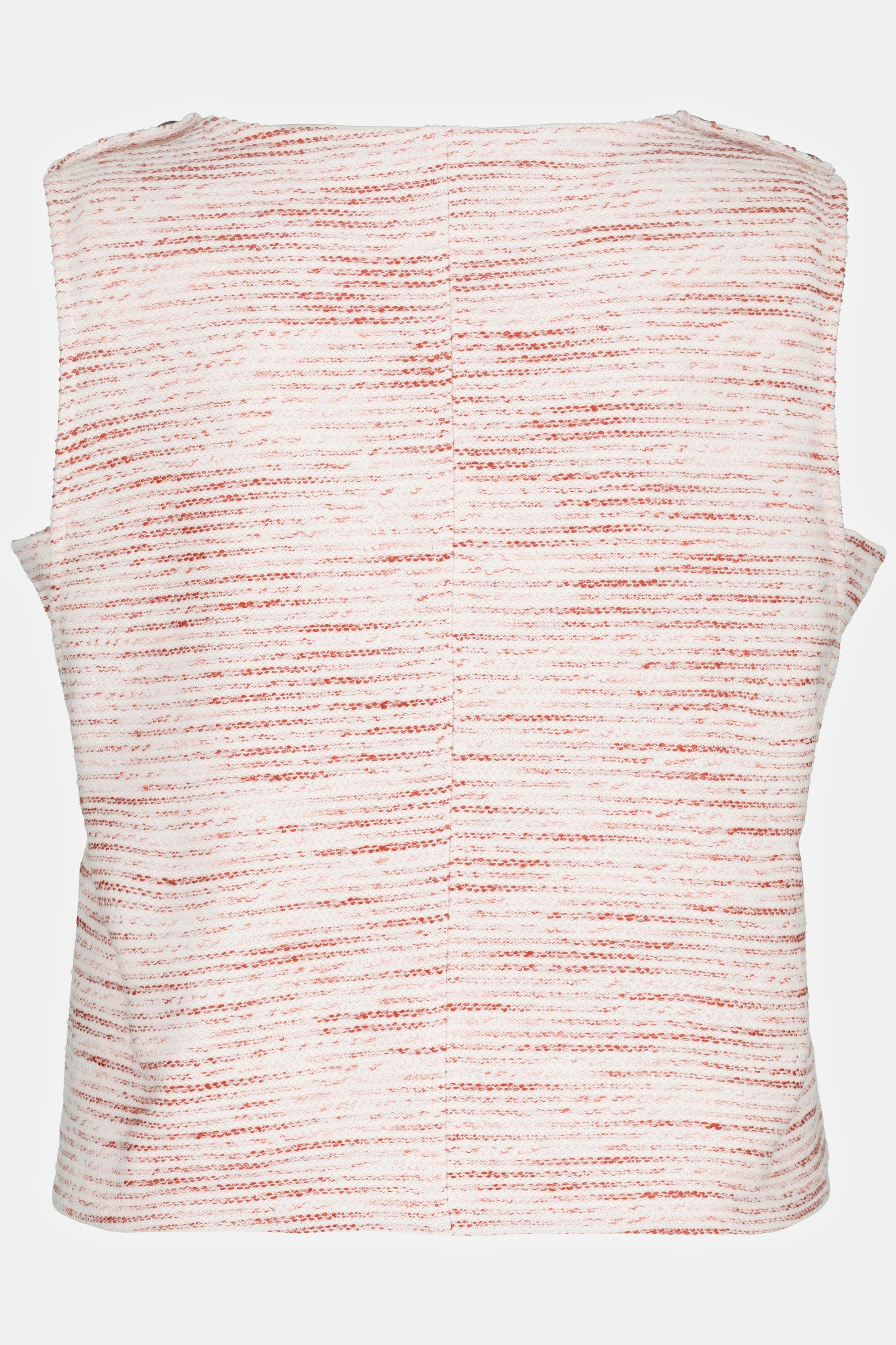 Ulla Popken Pull sans manches en molleton rayé avec boutons  