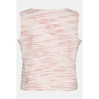 Ulla Popken Pull sans manches en molleton rayé avec boutons  