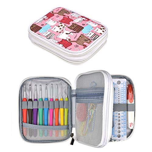 Only-bags.store  72pcs Crochet Needle Set All-in-One Crochet Accessories Kit Crochet mit tragbaren Tasche, Ergonomic 