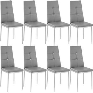 Tectake 8 Esszimmerstühle, Kunstleder mit Glitzersteinen  