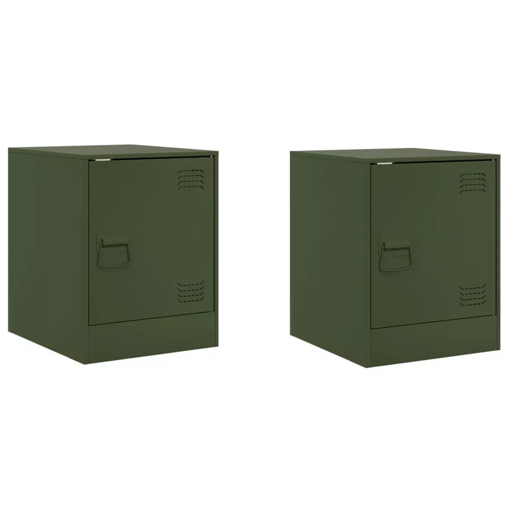 VidaXL - Table de chevet acier, One Size, Vert