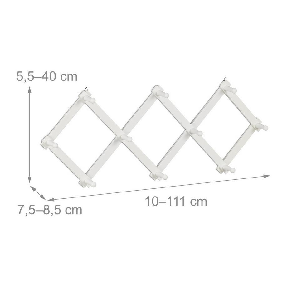 Northix Appendiabiti da parete retrattile in legno  