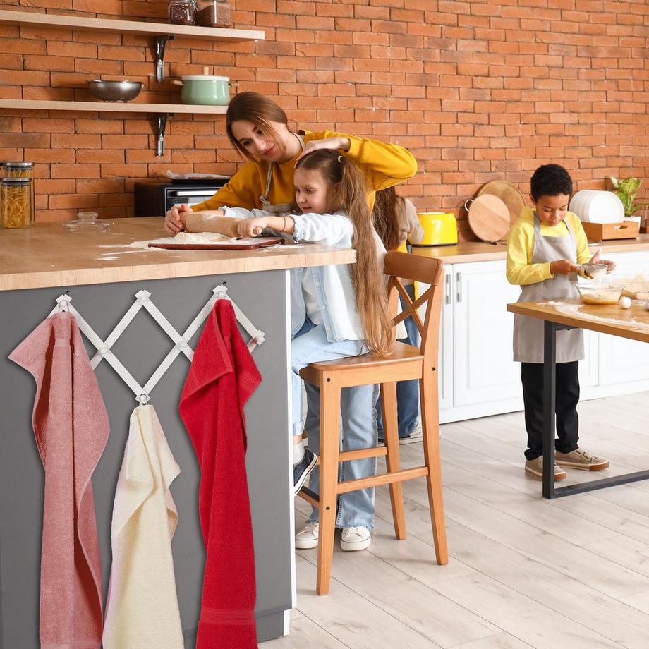 Northix Appendiabiti da parete retrattile in legno  