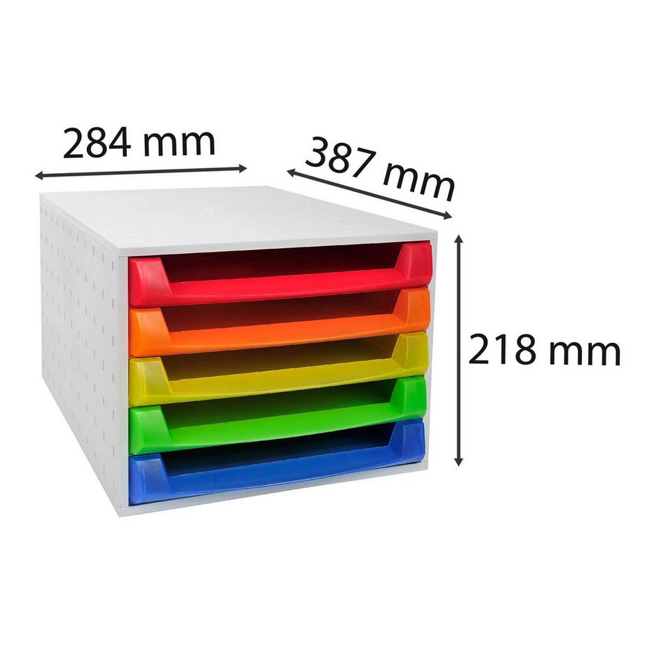 Exacompta Cassettiera THE BOX 5 cassetti Linicolor  