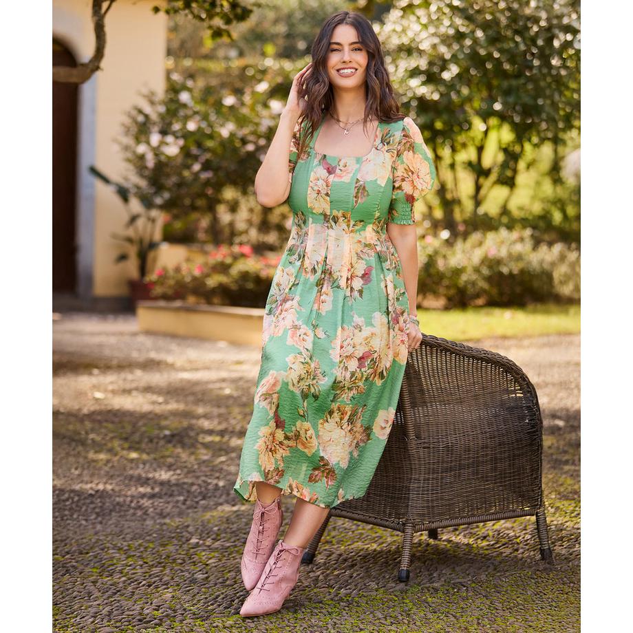 Joe Browns Robe florale rétro encolure carrée  