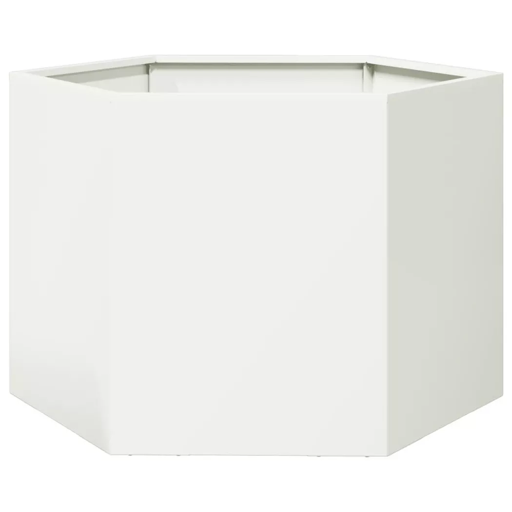 Jardinière blanc hexagone 69x60x45 cm acier vidaXL