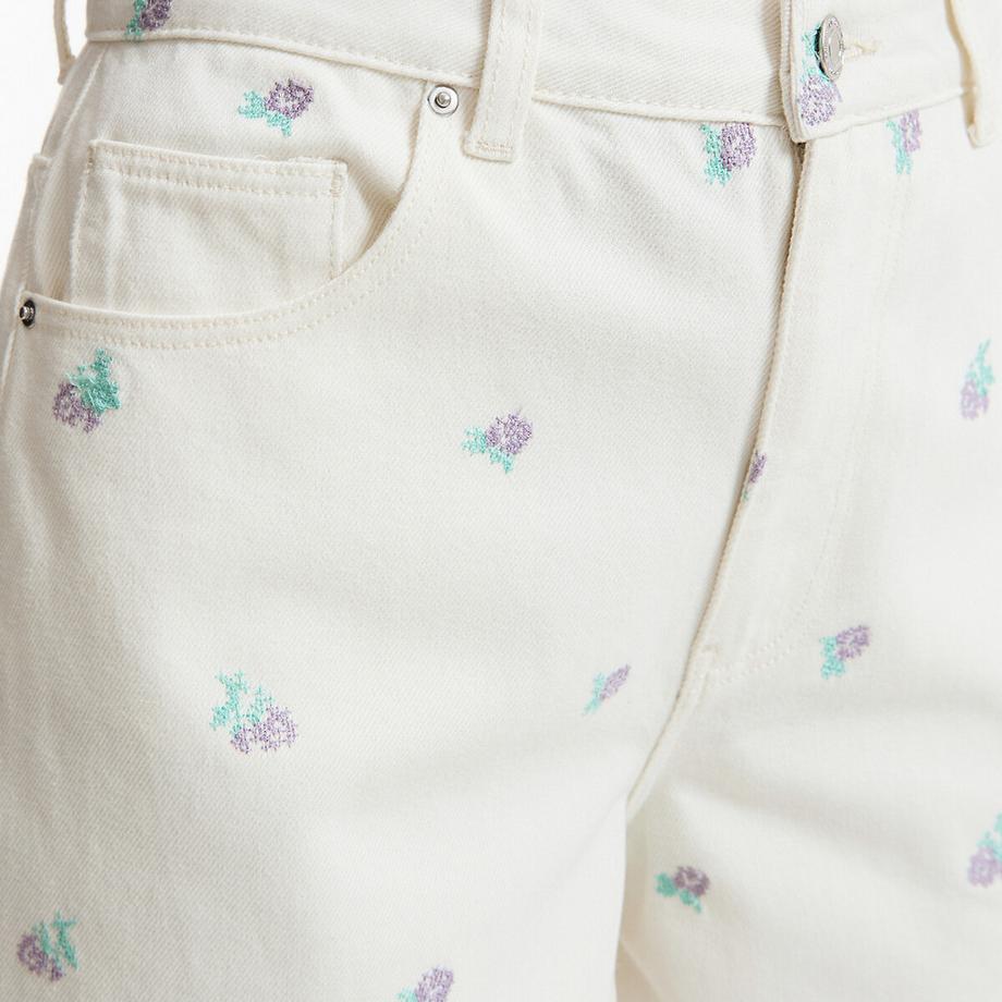 La Redoute Collections  Bermuda-Shorts mit Blumenstickerei 