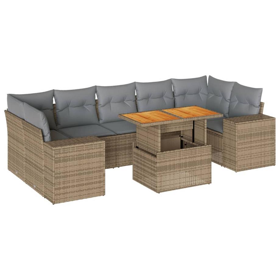 set di divani da giardino Polirattan