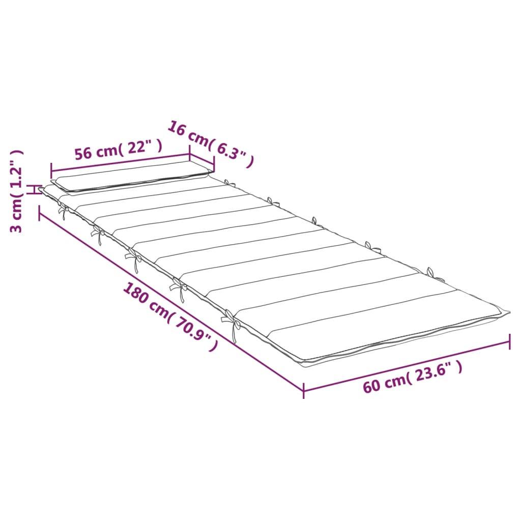 VidaXL Coussin de chaise longue tissu  