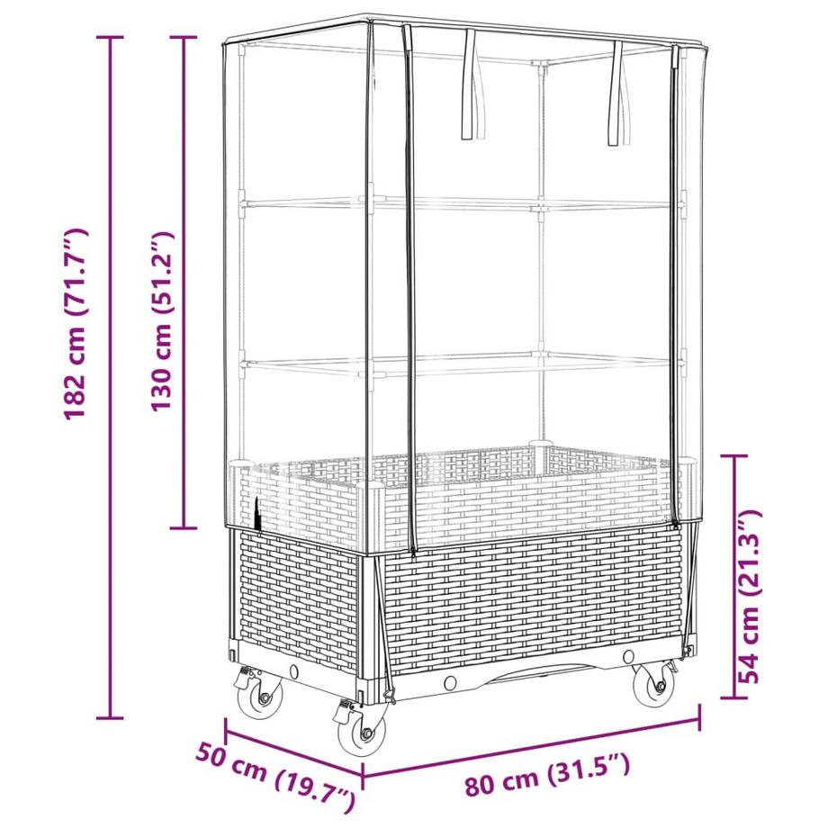 VidaXL Jardinière surélevée polypropylène  