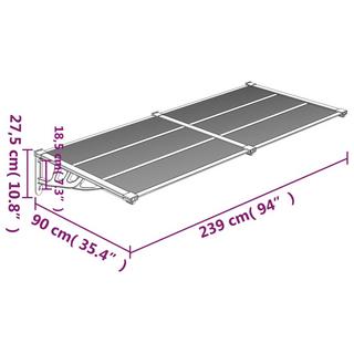 VidaXL Auvent de porte polycarbonate  