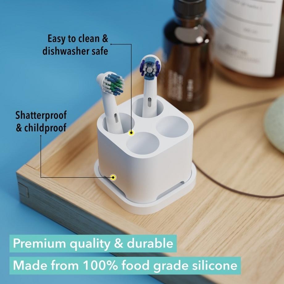 Qikfresh  Zahnbürsten- und Aufsteckbürstenhalter 4er 