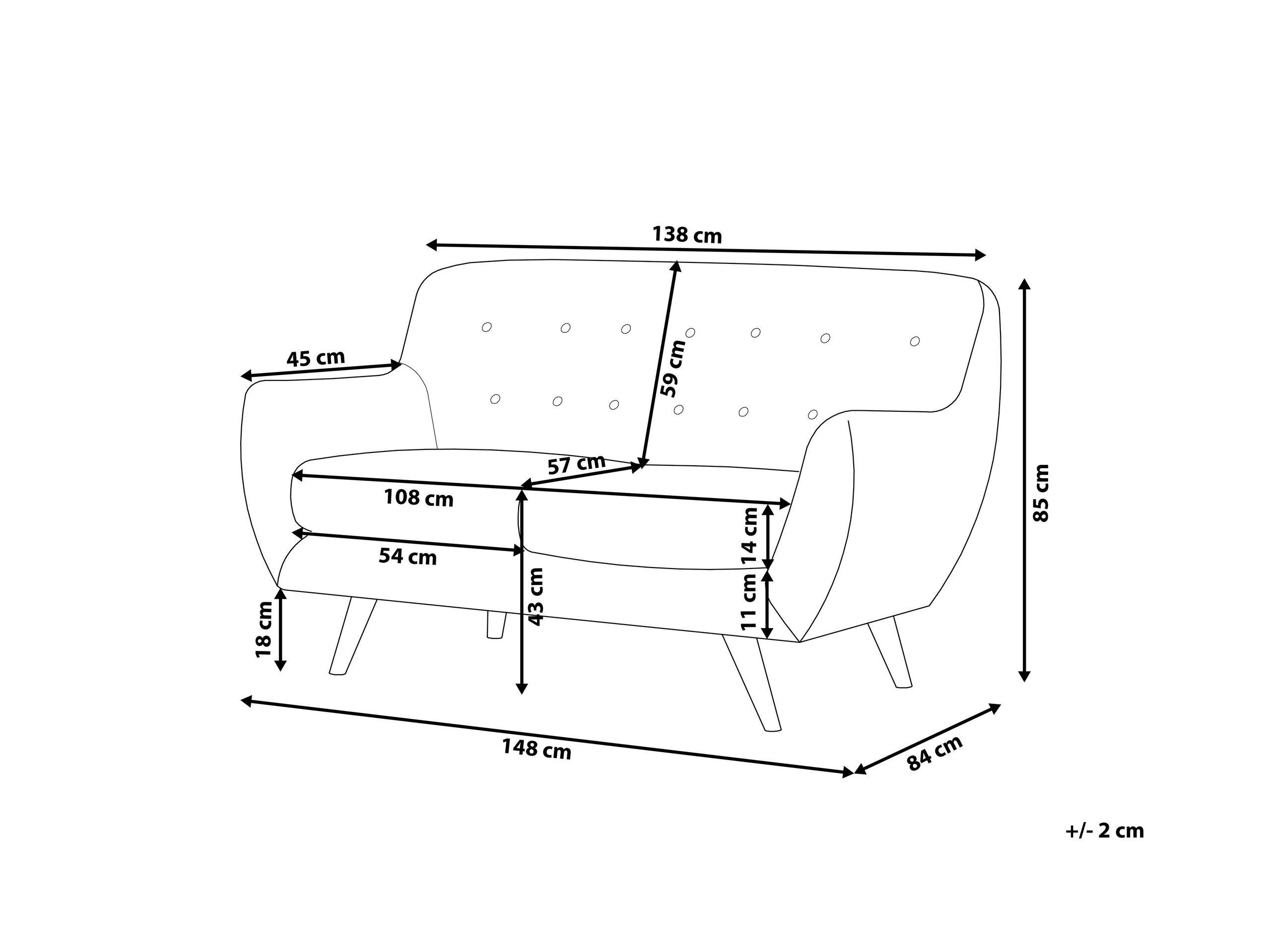 Beliani 2 Sitzer Sofa aus Samtstoff Glamourös BODO  