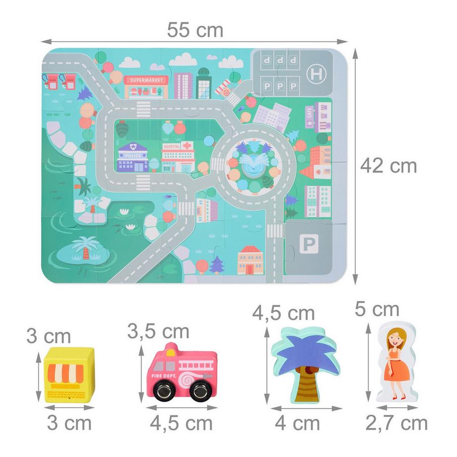 Northix  Set di blocchi di legno per costruzioni City 