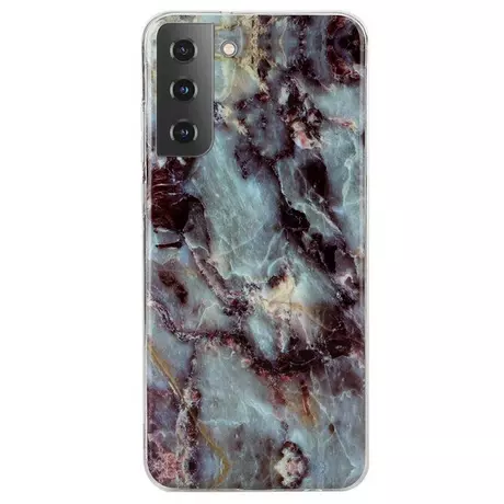 Cover-Discount  Galaxy S22 - Housse en silicone Marble Turquoise