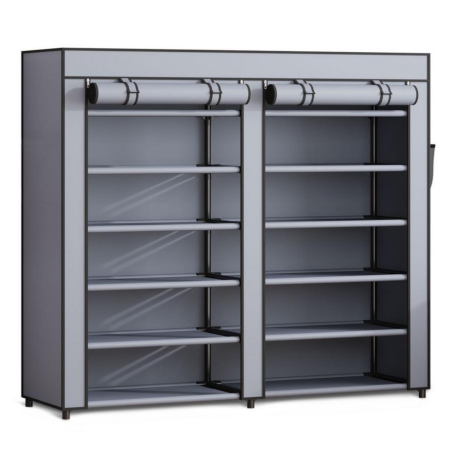 B2X Massido MS-805 graphitfarbener Textilschuhschrank  