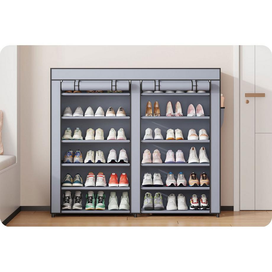 B2X Massido MS-805 graphitfarbener Textilschuhschrank  