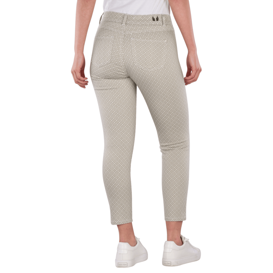 ANGELS Ornella 5-Pocket Slim Fit Abstract Floral Tiles Pantaloni  