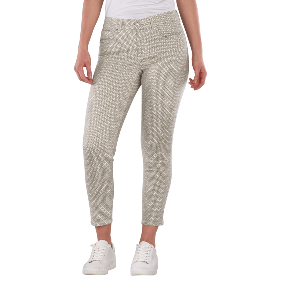 Ornella 5-Pocket Pants Slim Fit Abstract Foral Tiles