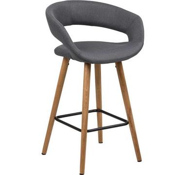 Tabouret de bar bas Cabot gris foncé