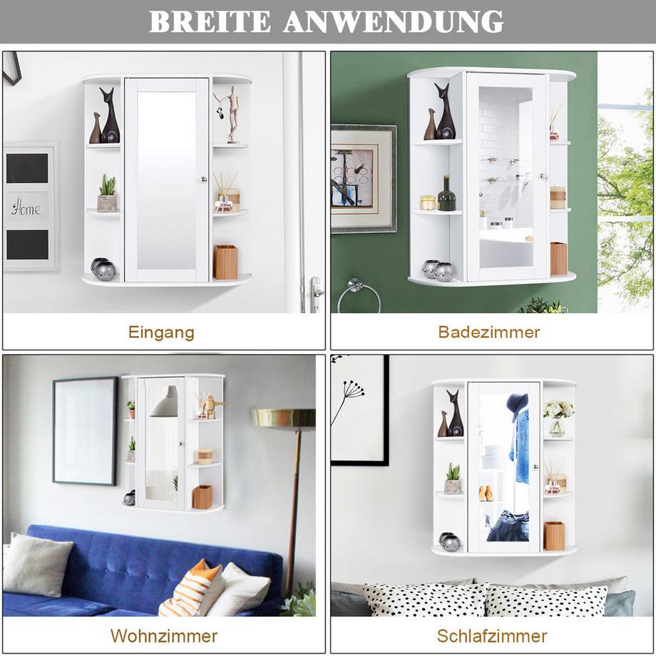 Northix Badezimmer-Wandschrank mit Regalen  