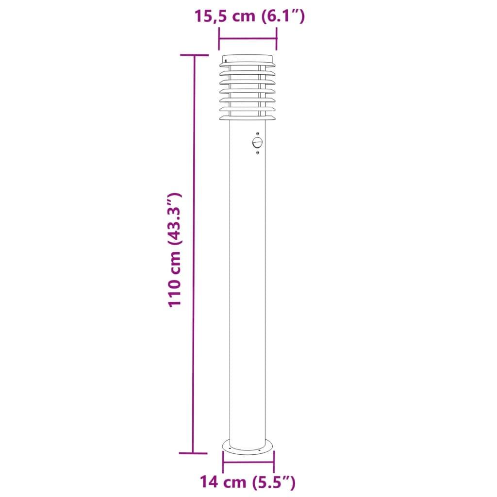 VidaXL lampada da terra per esterni Acciaio inossidabile  