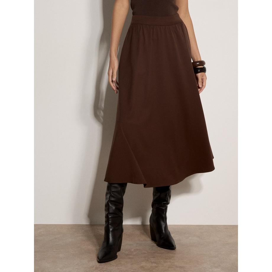 APRICOT Jupe midi en sergé brossé silhouette A  