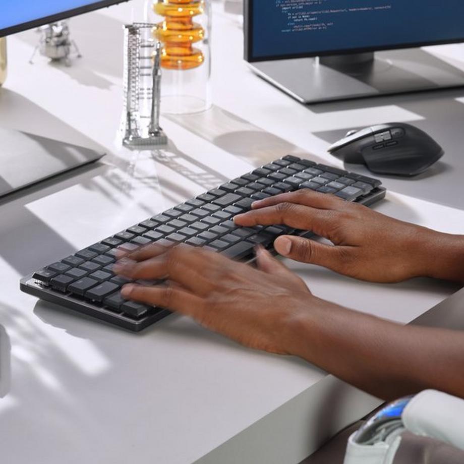 Logitech  MX Mechanical Tastatur RF Wireless + Bluetooth QWERTZ Schweiz Graphit, Grau 