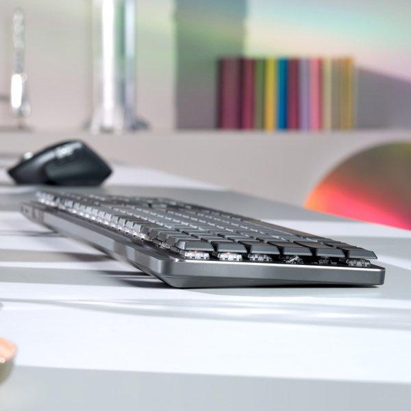 Logitech  MX Mechanical Tastatur RF Wireless + Bluetooth QWERTZ Schweiz Graphit, Grau 