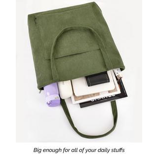 Only-bags.store  Sac à main en velours côtelé, grand sac à bandoulière, sac seau en tissu pour collège, école, travail, voyage, shopping 