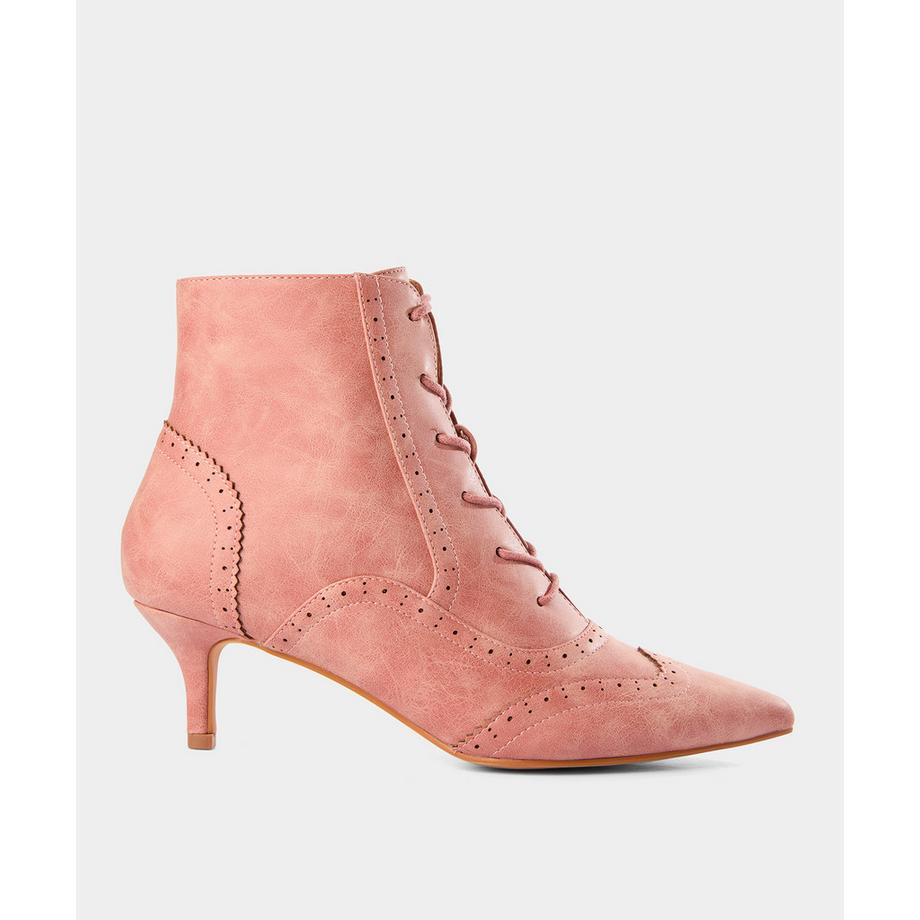 Bottines à bout pointu avec lacets et petit talon