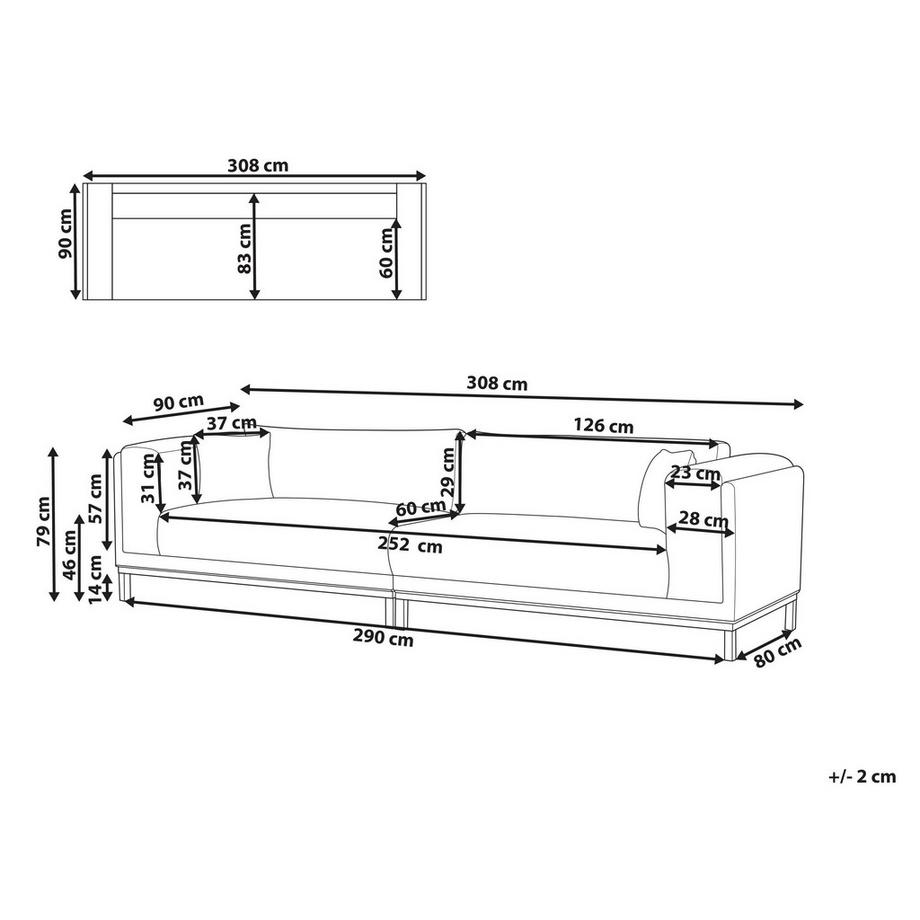 Beliani Wohnlandschaft aus Cord  VENG  