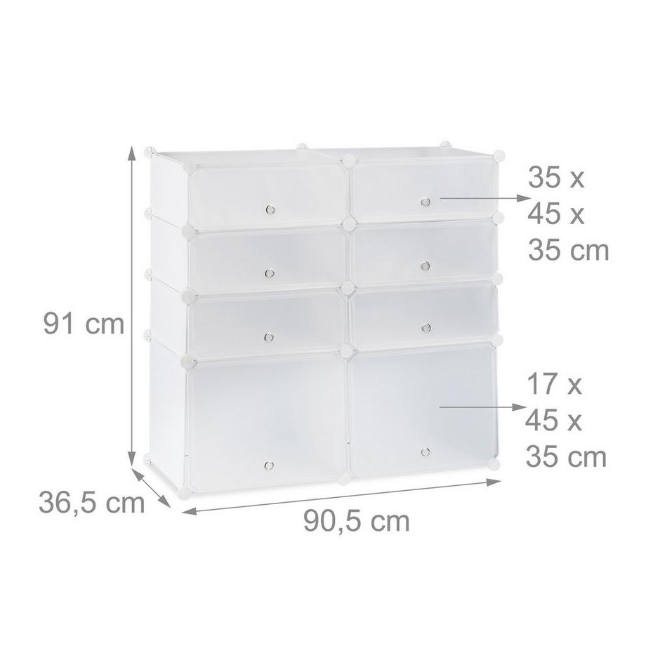 B2X Schuhregal aus Kunststoff mit 8 Fächern  