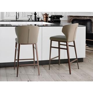 ANGEL CERDA Sgabello in ecopelle visone scuro  