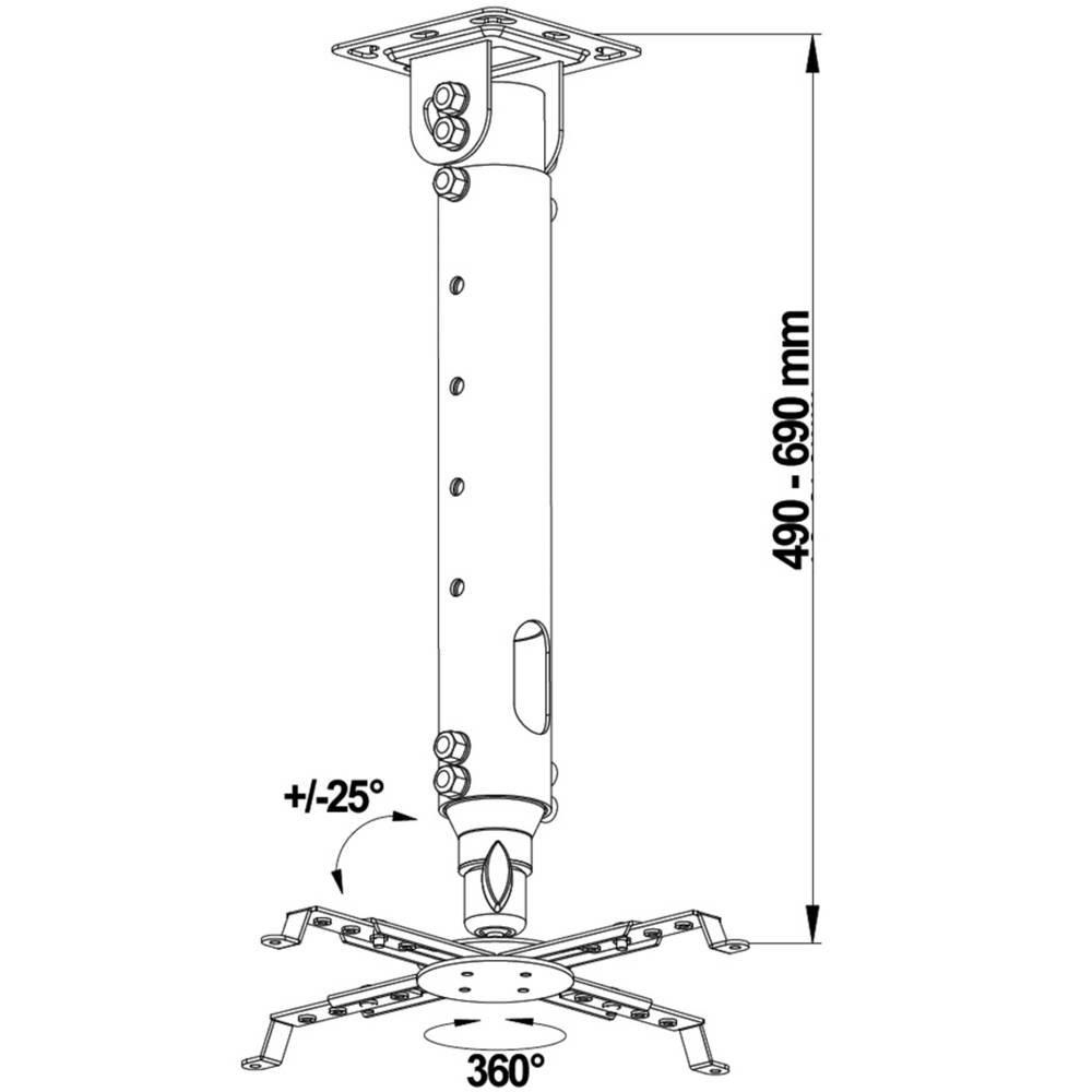 My Wall  Support de plafond pour vidéoprojecteur, charge maximale 20 kg 