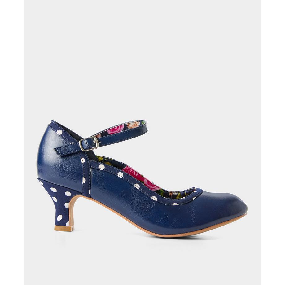 Riemchenschuhe mit Tupfenmuster