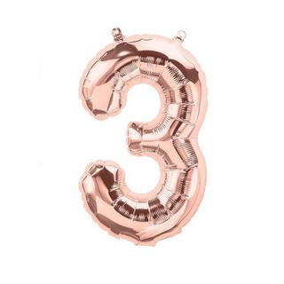 Riethmüller  Ballon Mylar Rose Gold Chiffre 3 