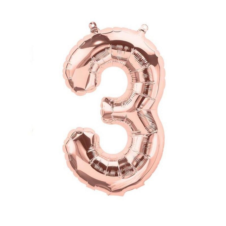 Riethmüller  Ballon Mylar Rose Gold Chiffre 3 