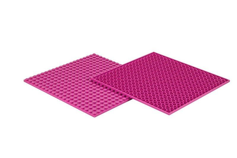 Q-BRICKS  Bauplatte Noppen Magenta 