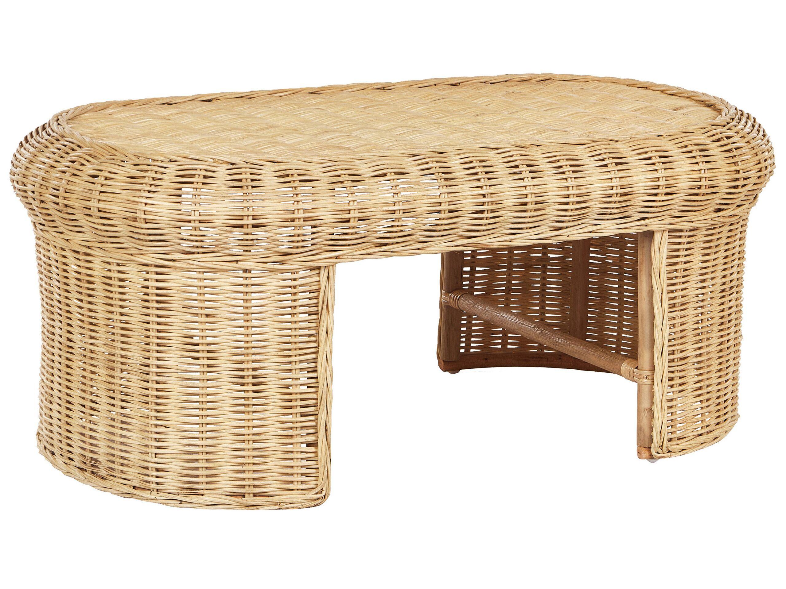 Beliani Lounge Set mit Tisch aus Rattan Boho LIVADEIA  