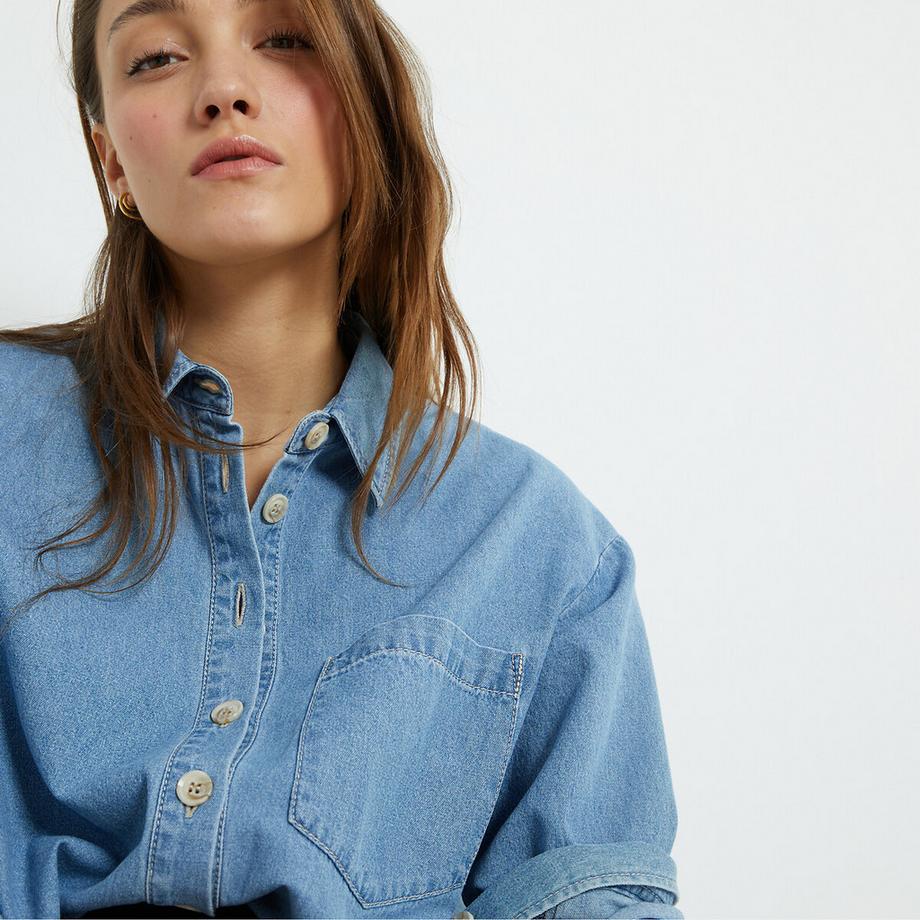 La Redoute Collections Camicia in denim a maniche lunghe vestibilità regolare  