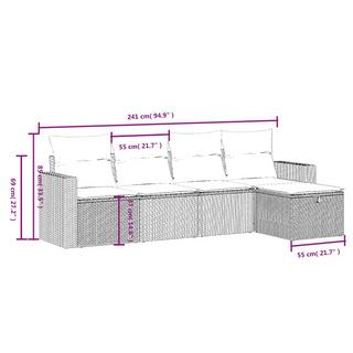 VidaXL Ensemble de canapés de jardin rotin synthétique  