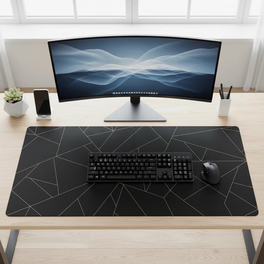 KAMA Tapis de bureau de design, Mousepad (Faux Cuir)  