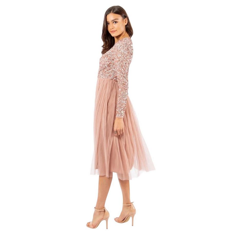 Deluxe Robe Portefeuille Col V Manches Longues  