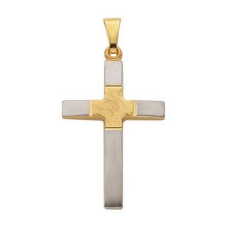 MUAU Schmuck  Pendentif croix or jaune 750, 30x16mm 