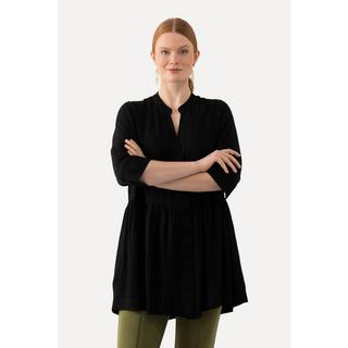 Ulla Popken Tunica Jacquard Collo Alto Scollo V Maniche 3/4  