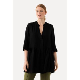 Ulla Popken Tunica Jacquard Collo Alto Scollo V Maniche 3/4  